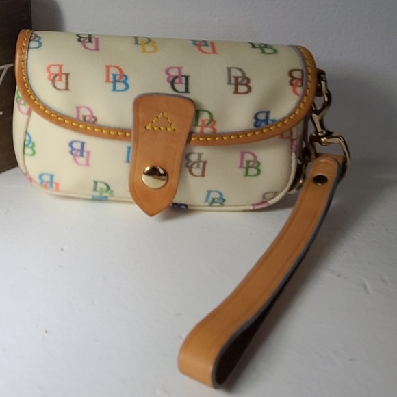 Dooney & Bourke Handbags - Dooney & Bourke Wristlet / Wallet Monogram Canvas and Leather GUC